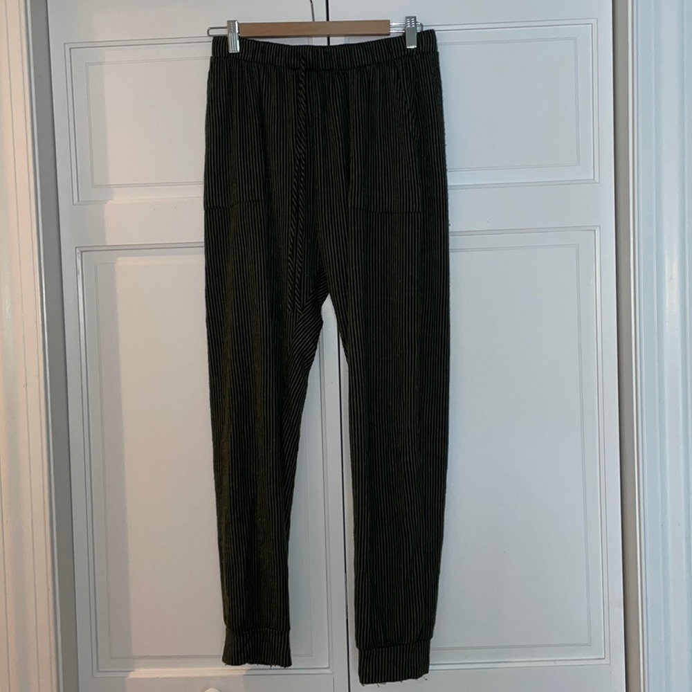 Caution to the Wind trendy striped joggers. Used. Size large